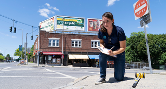 Image of student conducting field research.